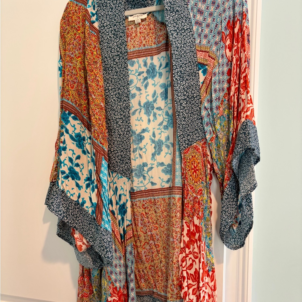Boho Patchwork Open Kimono Jacket - Multicolor - image 1